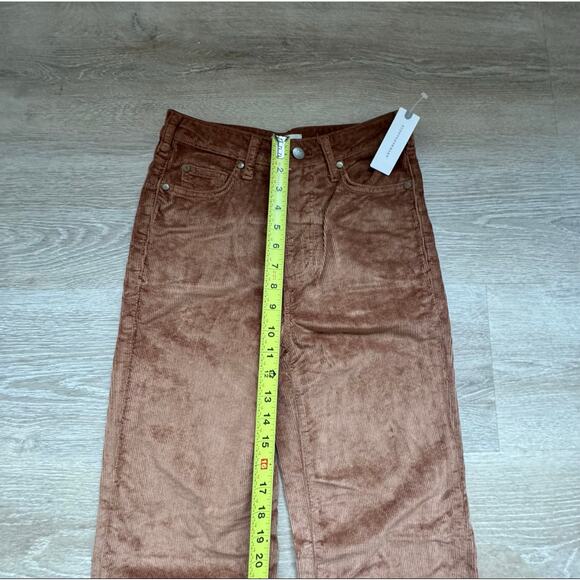 Pilcro Corduroy The Scotty Cuffed High Rise Straight Leg Jeans - Size 25 - Picture 6 of 8